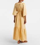 Eres Audacieuse belted linen midi dress