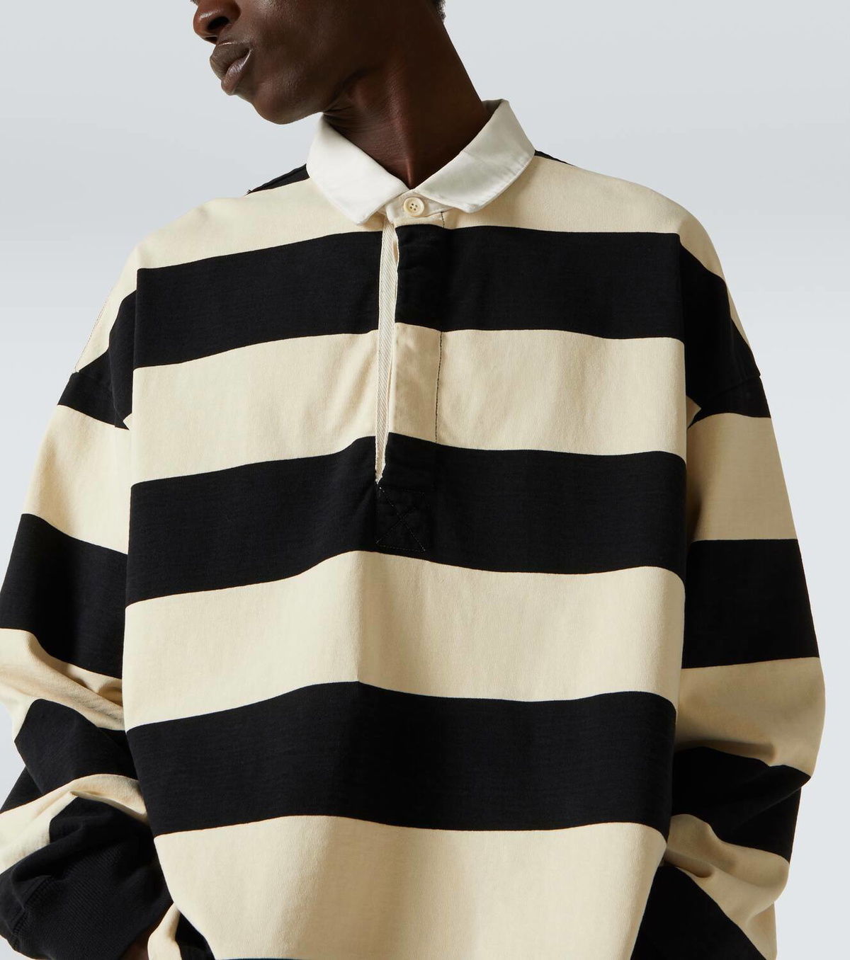 Alexander McQueen Striped cotton rugby shirt