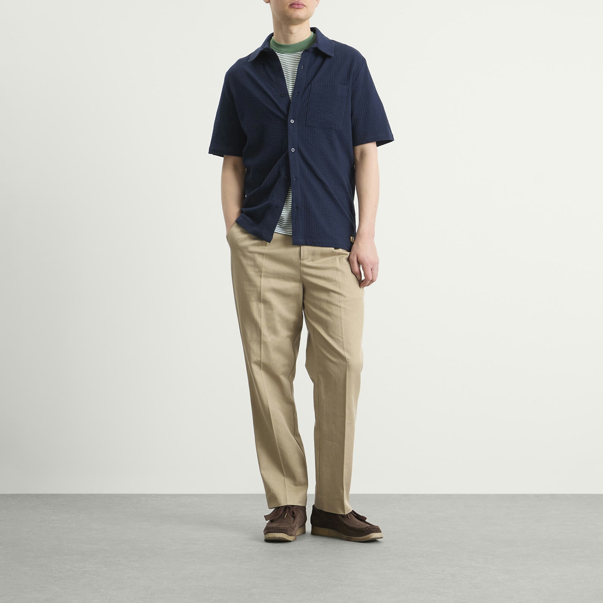 Armor-Lux Men's Short Sleeve Shirt in Marine Deep