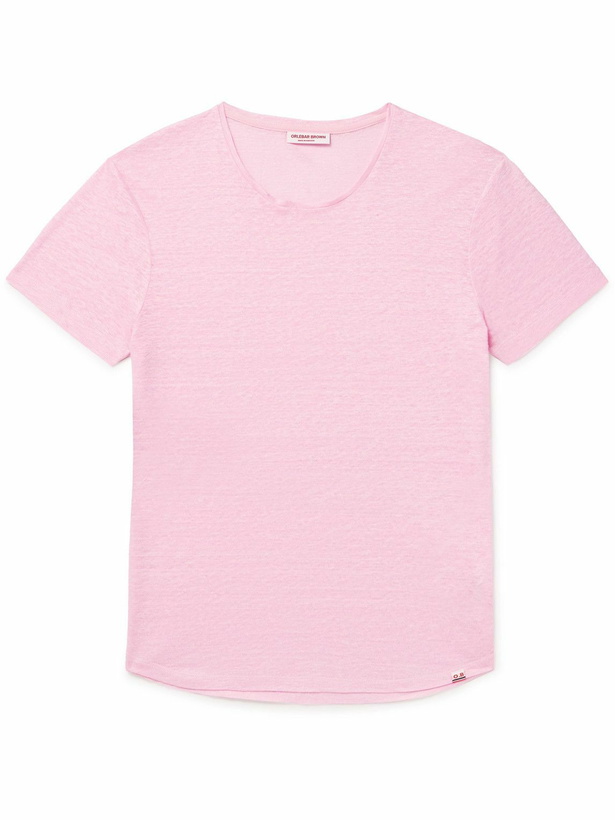Photo: Orlebar Brown - Slim-Fit Linen-Jersey T-Shirt - Pink