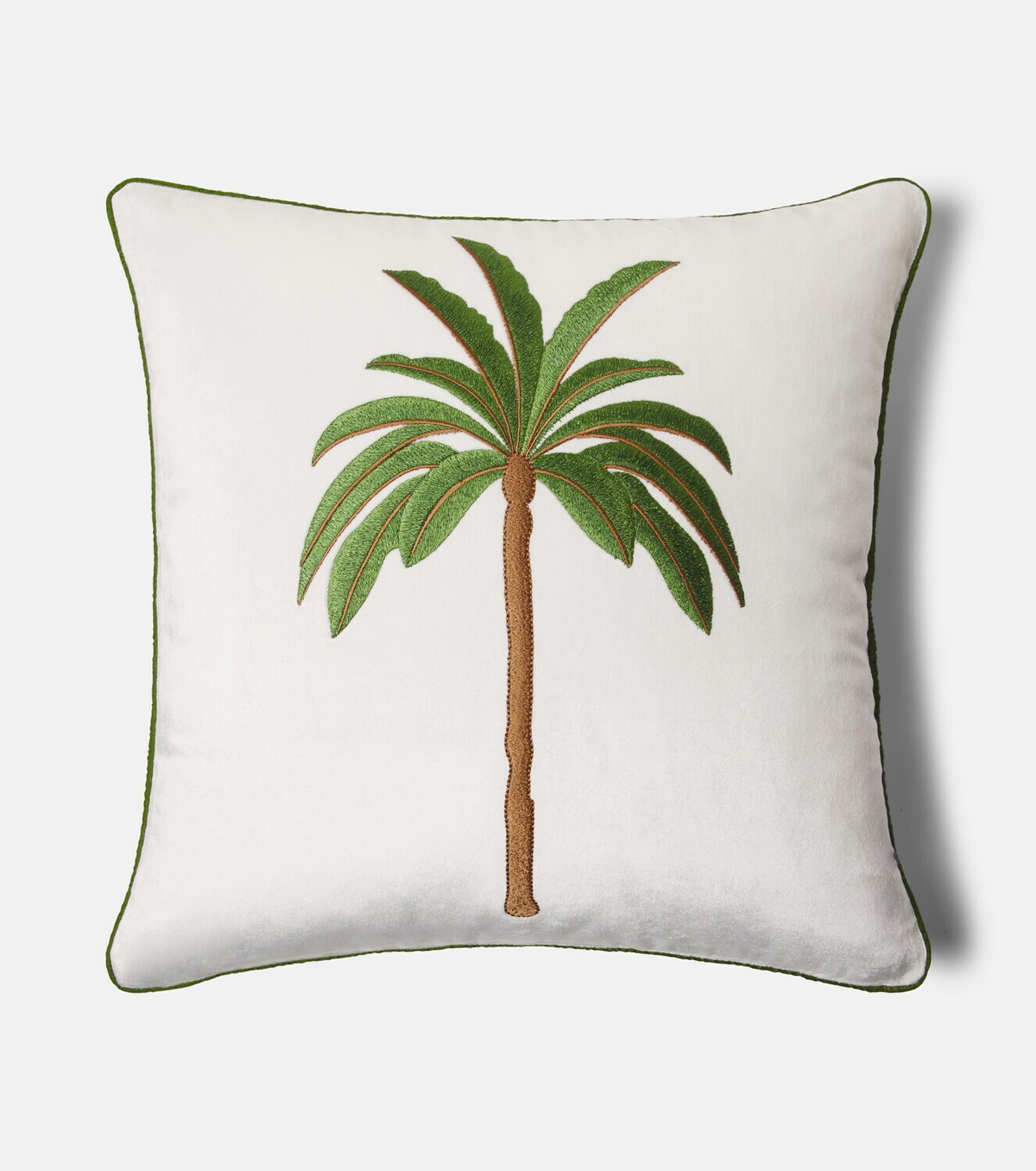 Les-Ottomans Embroidered cotton velvet cushion