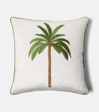 Les-Ottomans Embroidered cotton velvet cushion