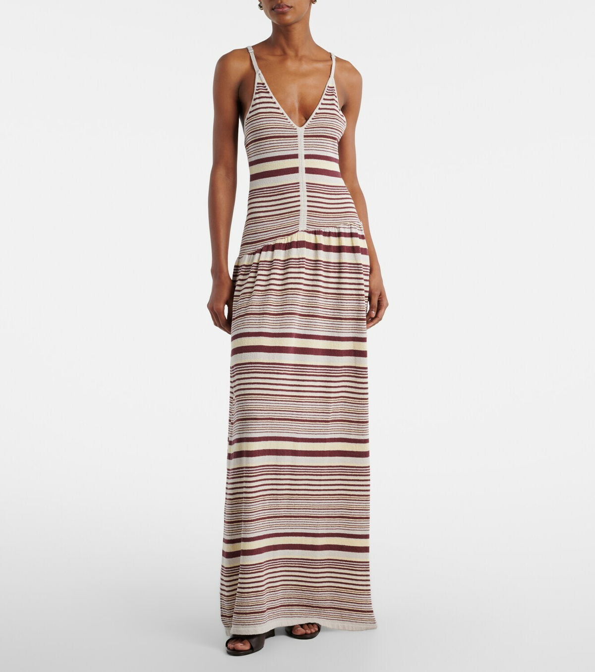 Aya Muse Aella knitted striped cotton-blend maxi dress