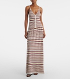 Aya Muse Aella knitted striped cotton-blend maxi dress