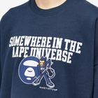 Men's AAPE College Devil Crew Sweat in Navy