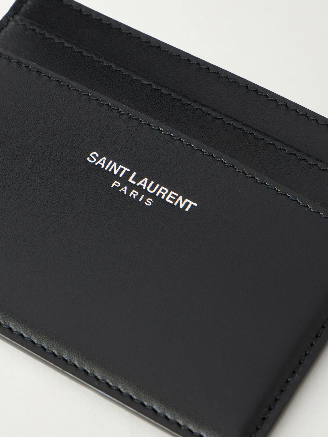 SAINT LAURENT - Logo-Print Leather Cardholder