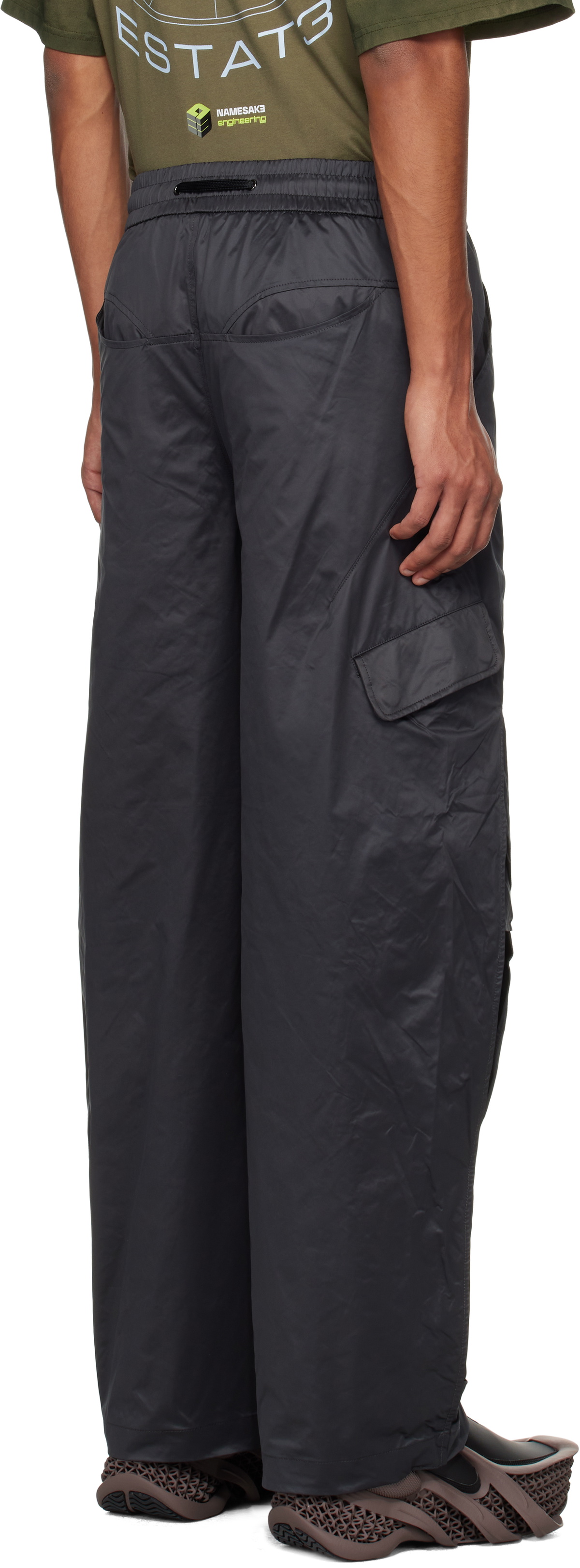 NAMESAKE Black Rod Warm Up Cargo Pants