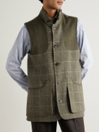 Purdey - Faux Suede-Trimmed Wool-Tweed Gilet - Brown