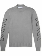 Off-White - Skate Intarsia-Cotton Sweatshirt - Gray