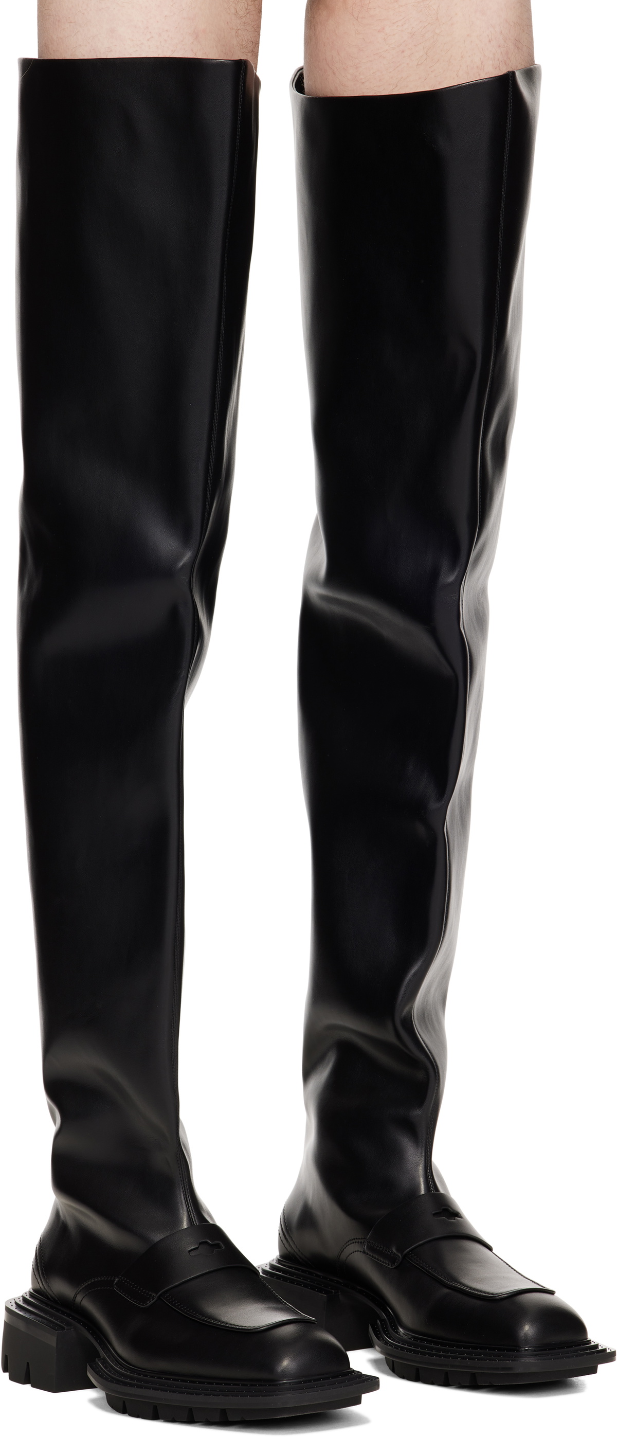 untitlab® Black Reel Derbies Fisherman Tall Boots