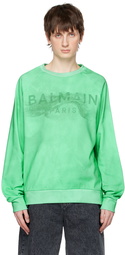 Balmain Green Printed Sweatshirt