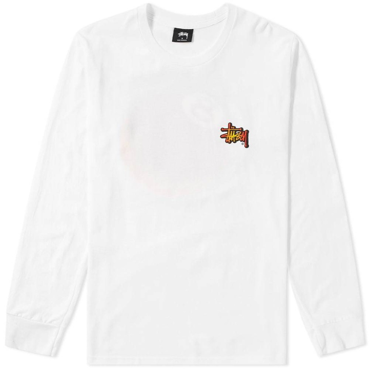 Photo: Stussy Long Sleeve Fireball Tee White