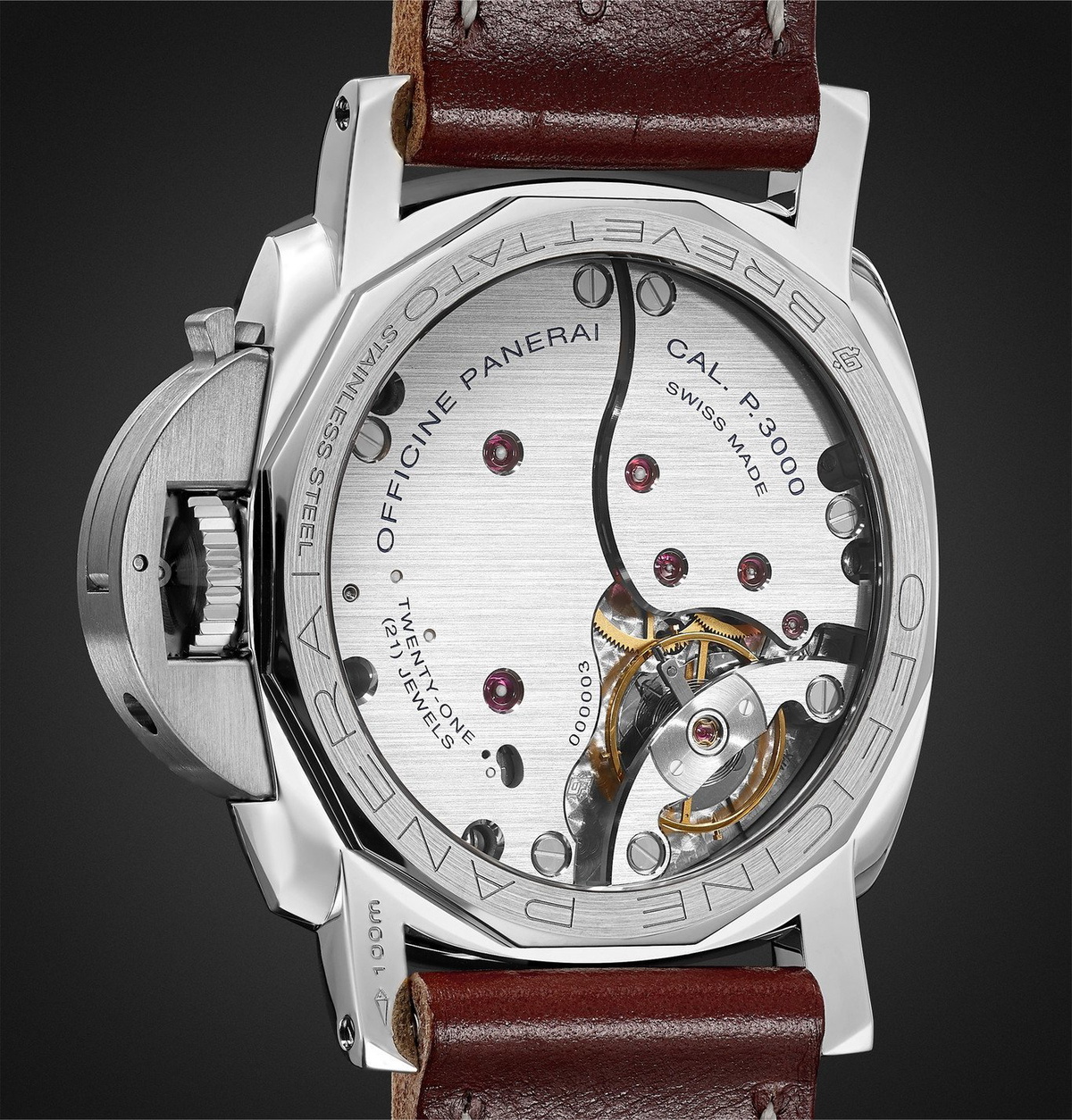 Panerai - Luminor 1950 Hand-Wound 47mm Stainless Steel and Leather Watch, Ref. No. PAM00372 - Black
