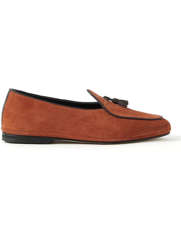 Photo: Rubinacci - Marphy Leather-Trimmed Suede Tasselled Loafers - Brown