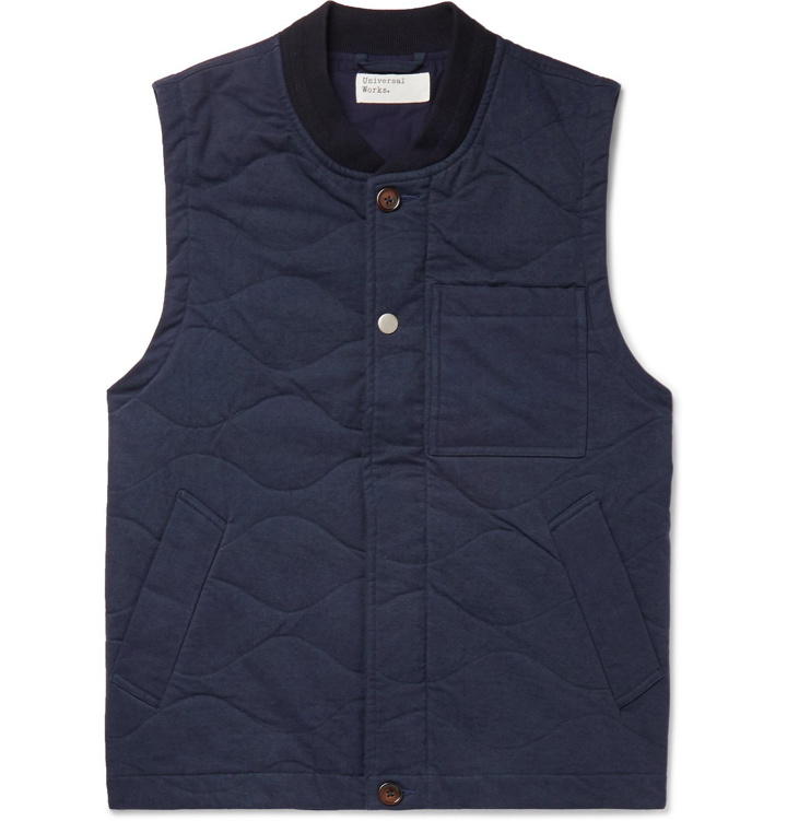 Photo: Universal Works - Carlton Quilted Padded Cotton-Blend Gilet - Blue