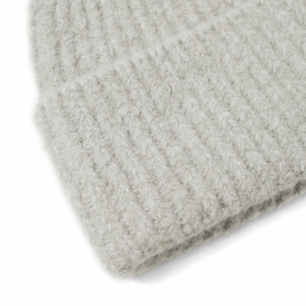 Acne Studios Light Gray Beanie Acne Studios // Grey Ribbed Face Logo Beanie – VSP Consignment main image 2