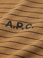 A.P.C. - Bastian Logo-Print Striped Cotton-Jersey T-Shirt - Brown