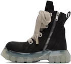 Rick Owens Black Jumbo Laced Bozo Tractor Boots