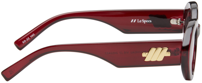Le Specs The International Red & White Sunglasses Dotcom Red Chrome Uni-Sex Wrap Sunglasses | Le Specs main image 4