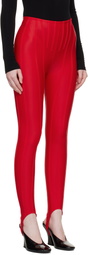 Mugler SSENSE Exclusive Red Corseted Leggings