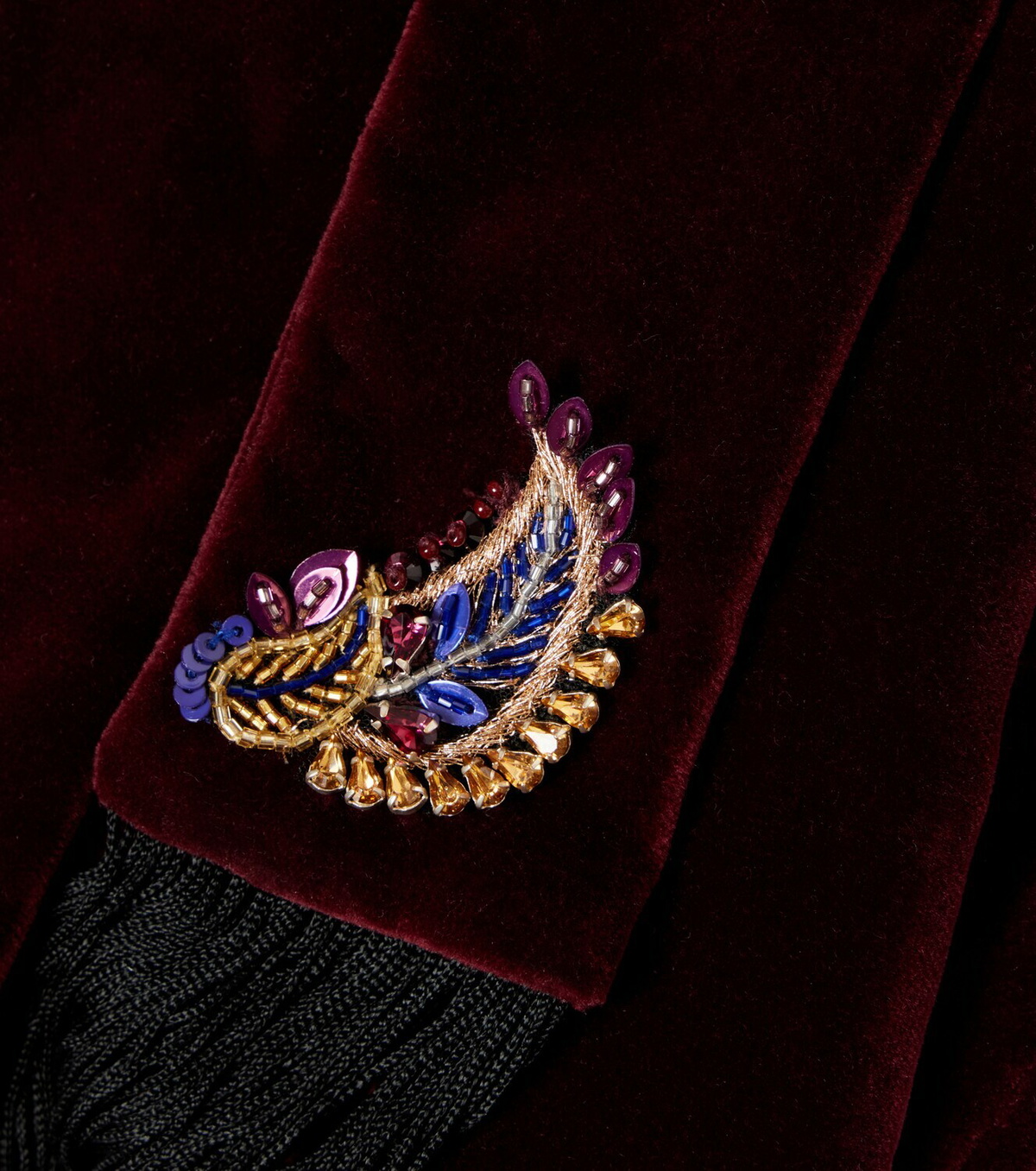 Etro Embellished paisley cotton velvet scarf