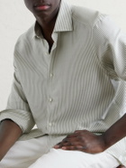Zegna - Striped Silk Shirt - Green