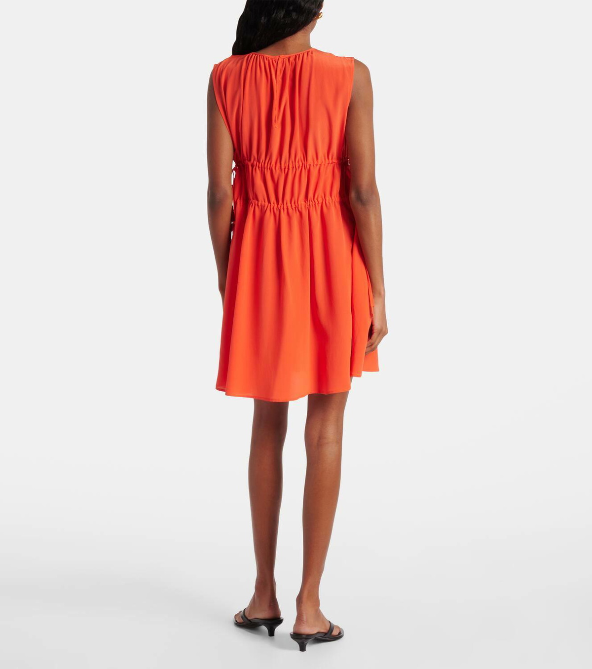 Asceno Como ruched silk crêpe minidress