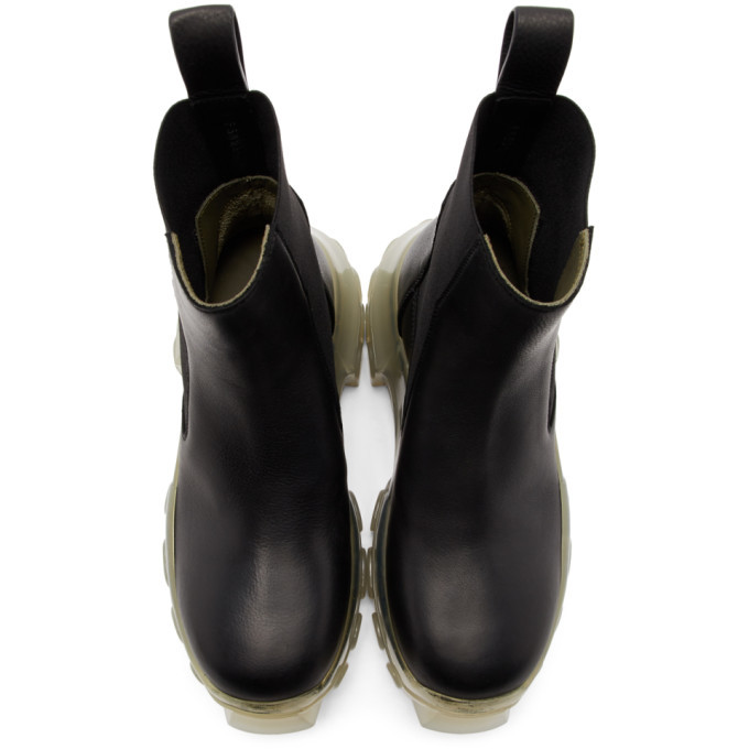 Rick Owens Black and Transparent Bozo Tractor Beetle Boots Rick Owens
