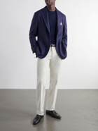 Rubinacci - Darted Flecked Wool-Herringbone Suit Jacket - Blue