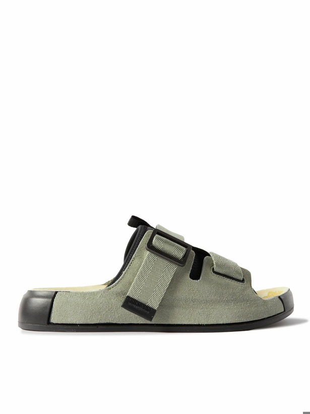 Photo: Stone Island Shadow Project - Suede and Mesh Sandals - Gray