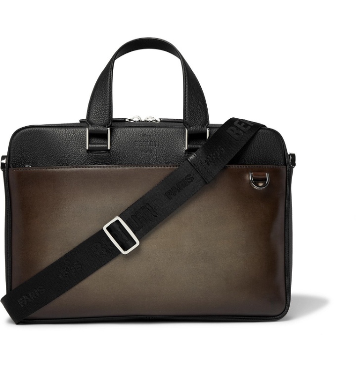 Photo: Berluti - Two-Tone Venezia and Full-Grain Leather Briefcase - Brown