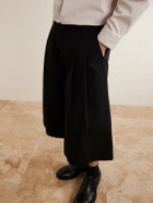 Amomento - Cotton-Blend Wide-Leg Bermuda Shorts - Black