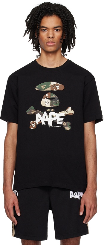 Photo: AAPE by A Bathing Ape Black Printed T-Shirt