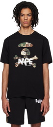 AAPE by A Bathing Ape Black Printed T-Shirt