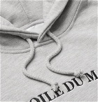 Resort Corps - Embroidered Mélange Loopback Cotton-Jersey Hoodie - Gray