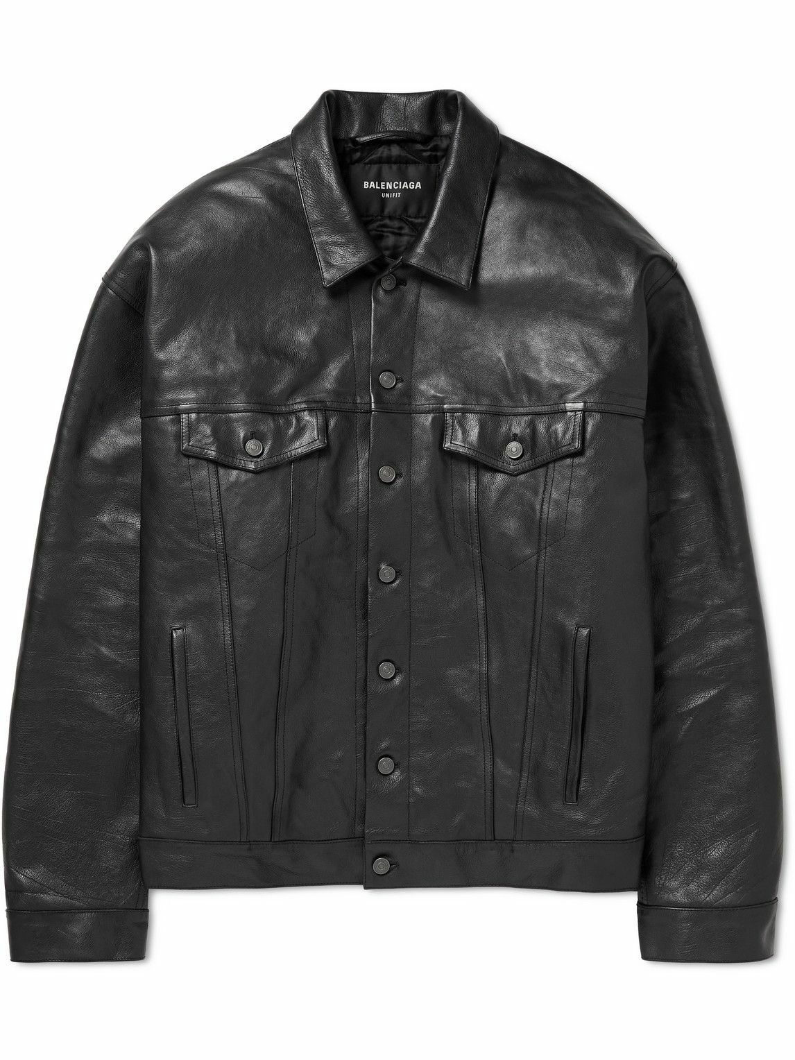 Cheap balenciaga logo leather jacket big sale  OFF 63
