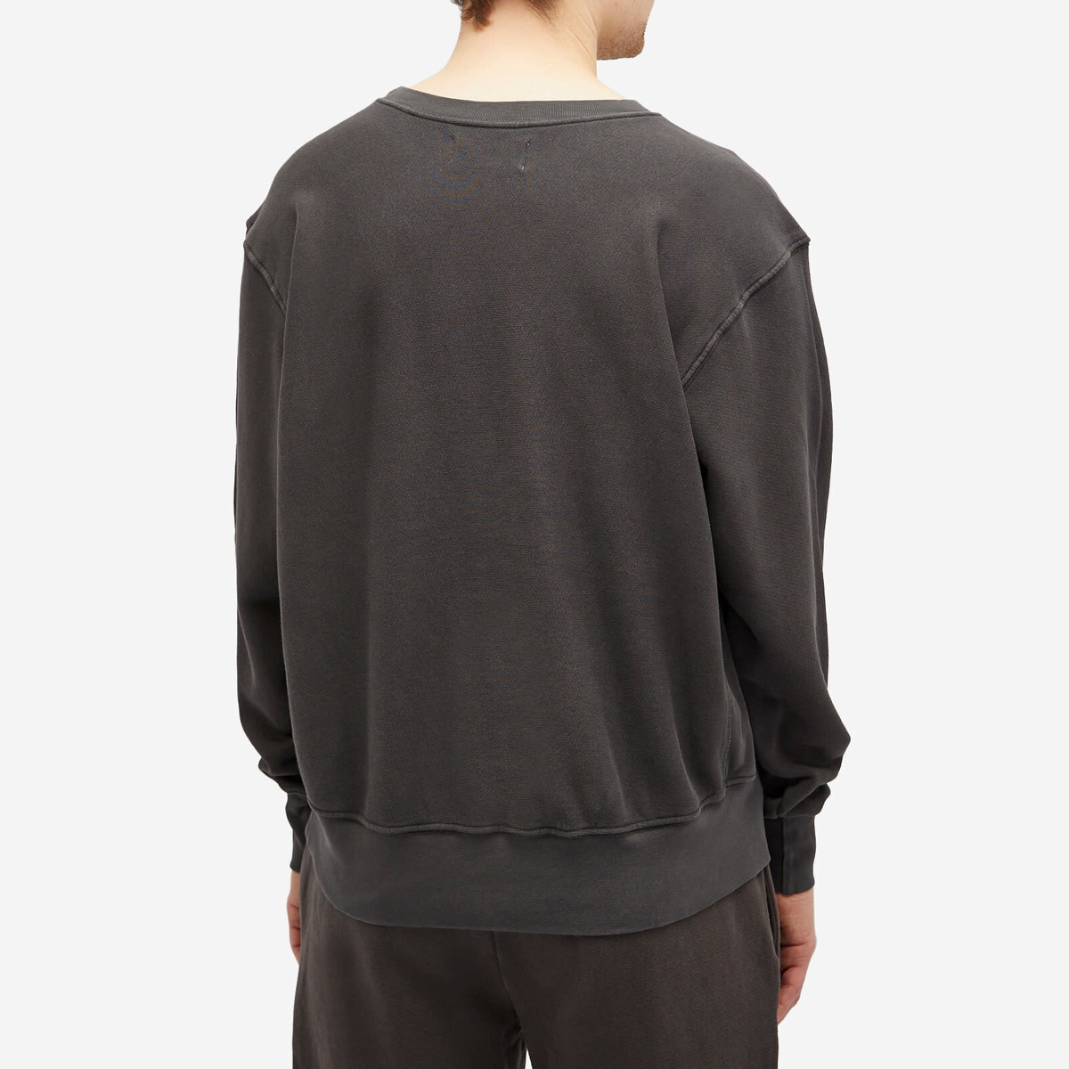 Les Tien Men's Heavyweight Crop Crew Sweat in Vintage Black