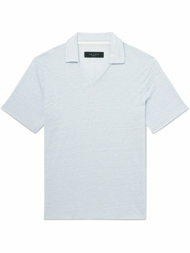Photo: Rag & Bone - Johnny Linen Polo Shirt - Gray