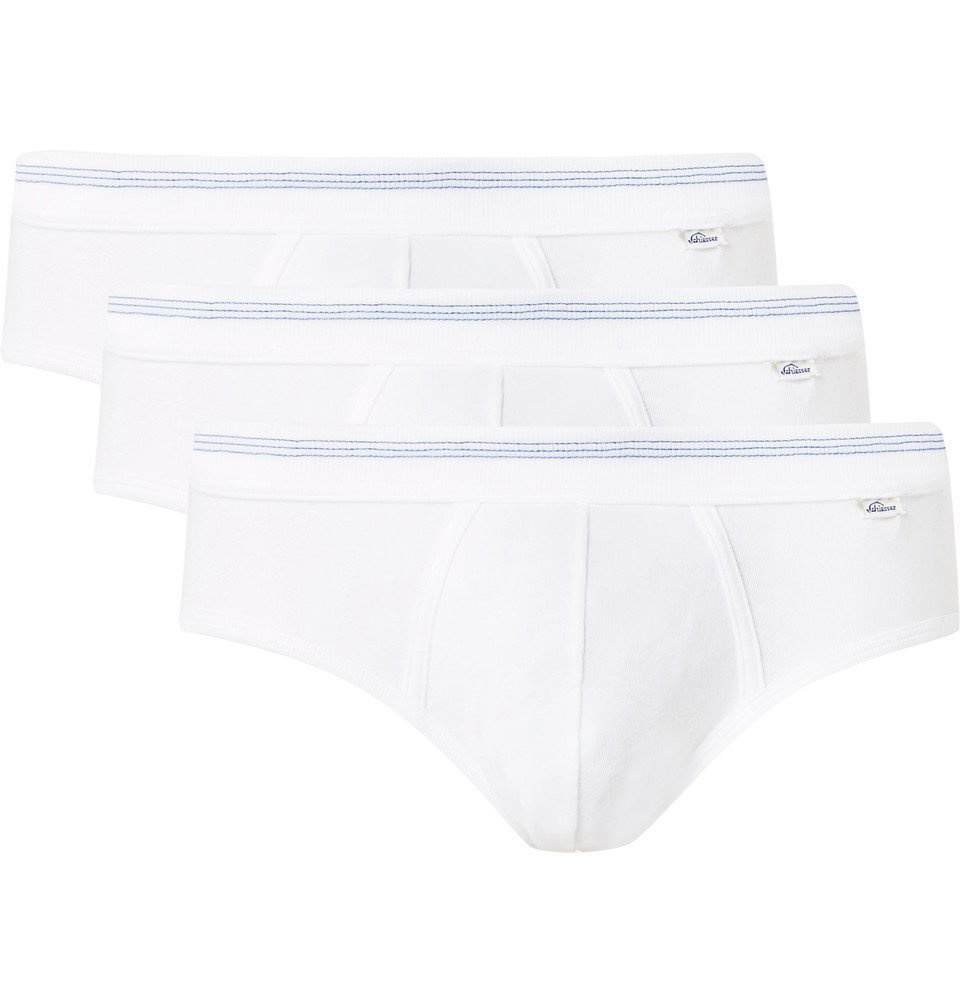 Schiesser Set of 3 Organic Cotton Tai Briefs - Underwear from