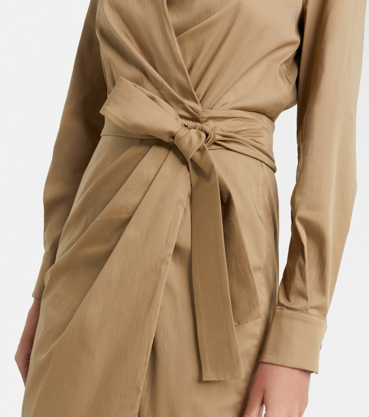 Max Mara Beta cotton-blend satin wrap dress