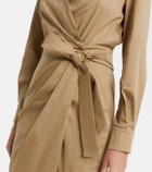 Max Mara Beta cotton-blend satin wrap dress