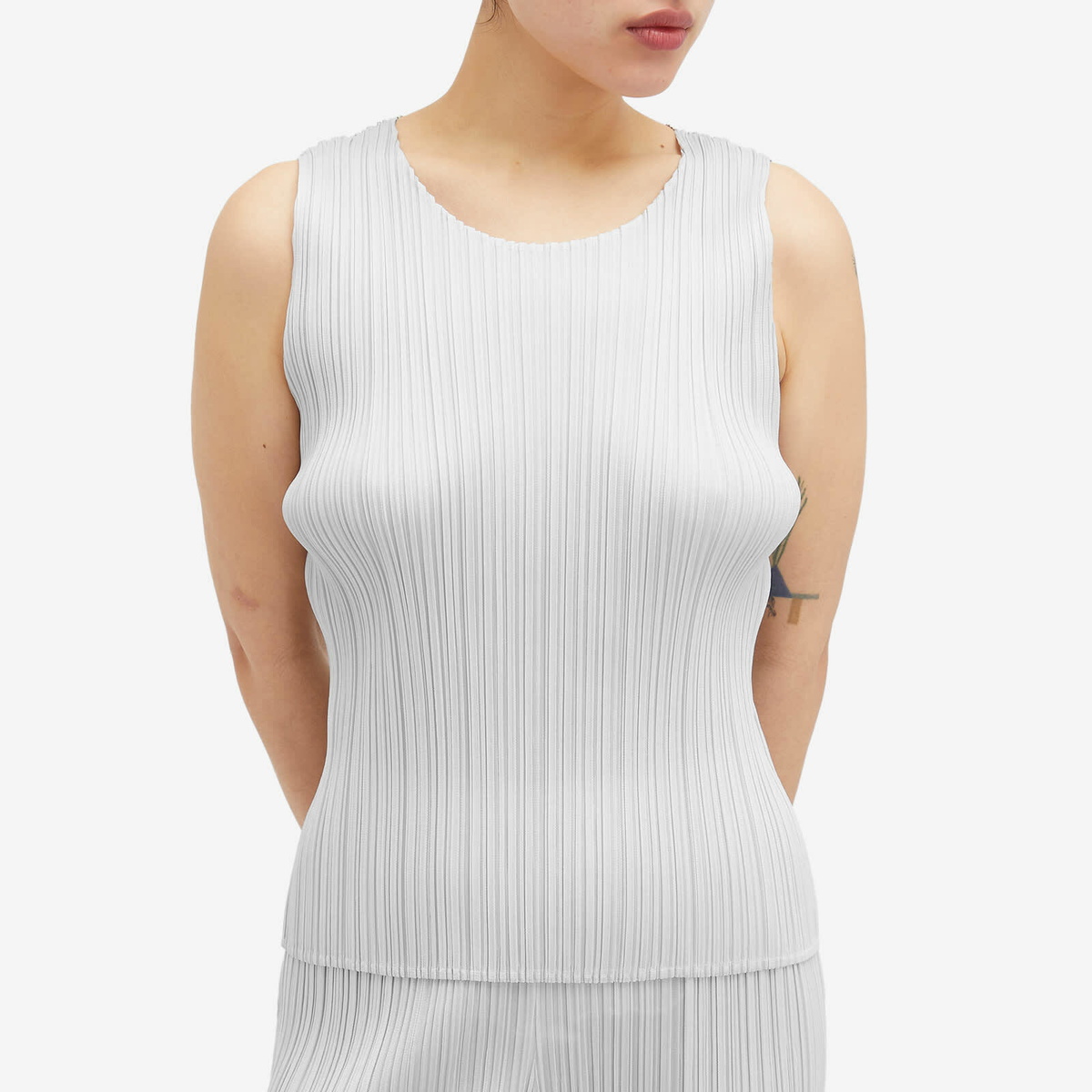 Pleats Please Issey Miyake Women's Basics Pleats Vest in Grey