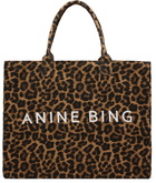 ANINE BING Black & Tan Leo Tote