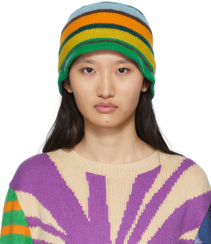 Photo: The Elder Statesman Multicolor Crochet Stripe Bucket Hat