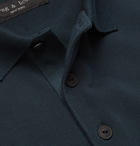 RAG & BONE - Logo-Embroidered Cotton-Blend Piqué Polo Shirt - Blue