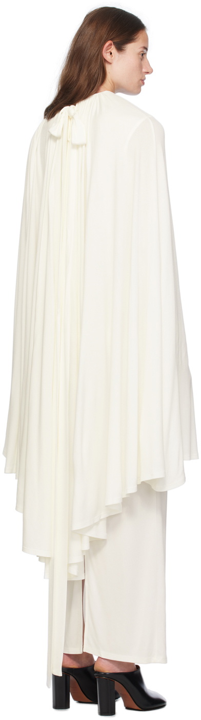 MARIE ADAM-LEENAERDT Off-White Cape-Style Maxi Dress