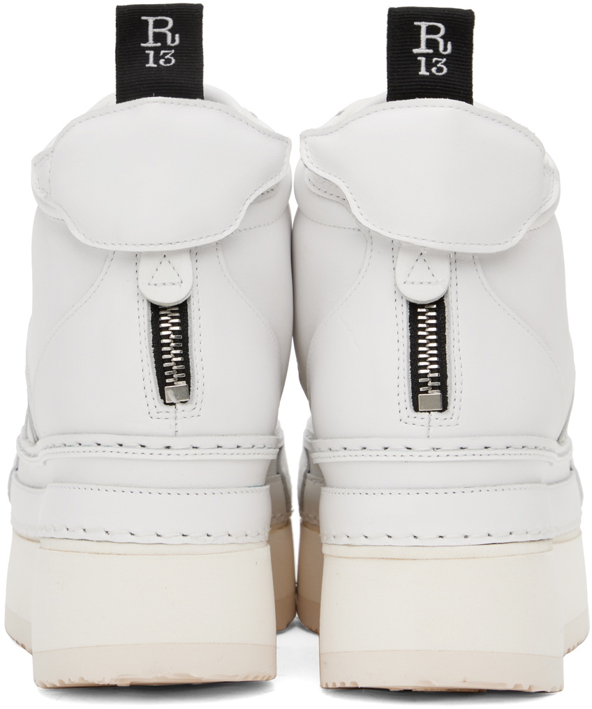 R13 White Riot Leather Sneakers R13