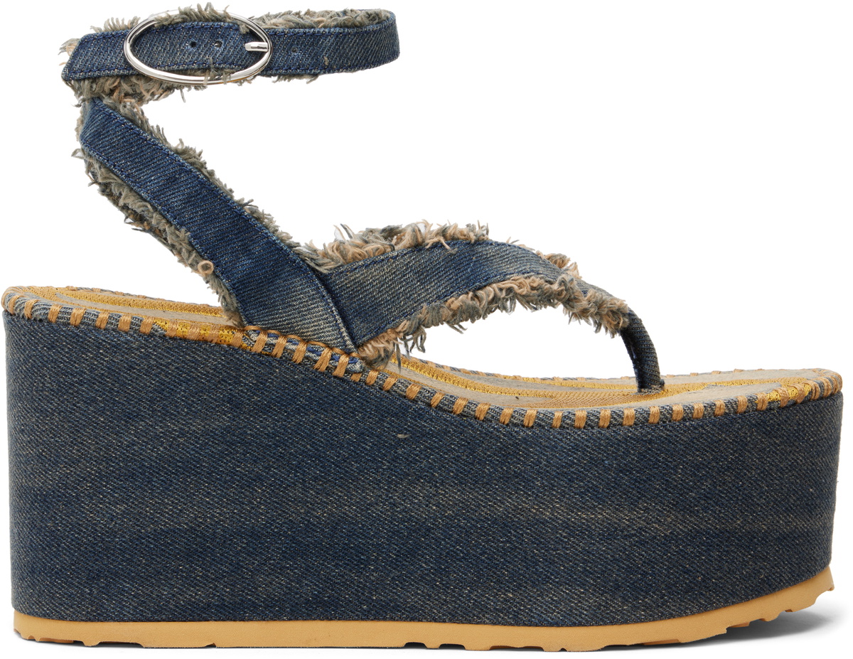 Diesel Blue SA-Nikola Denim Heeled Sandals