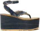 Diesel Blue SA-Nikola Denim Heeled Sandals