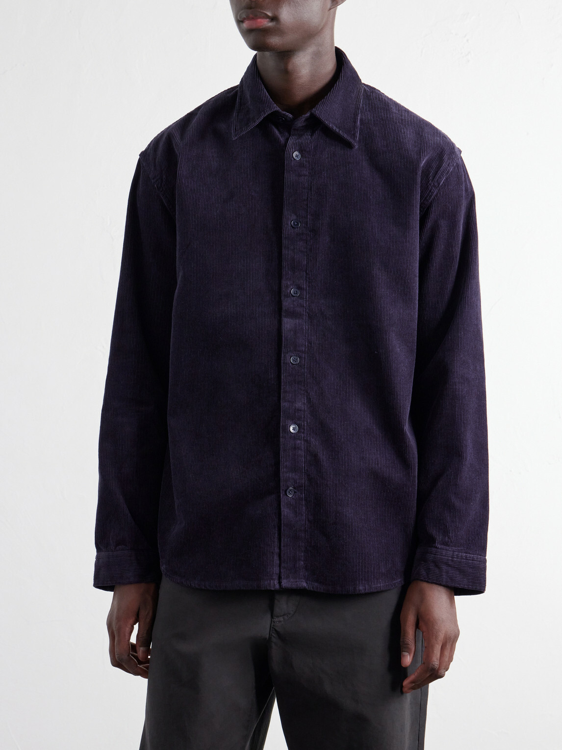 NN07 - Casper 50002 Organic Cotton-Corduroy Overshirt - Blue